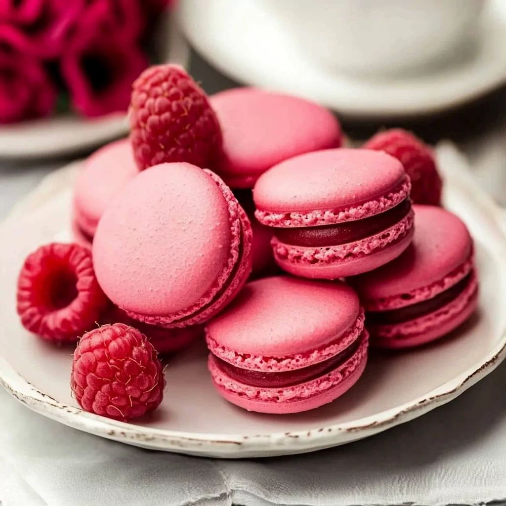Raspberry Macarons